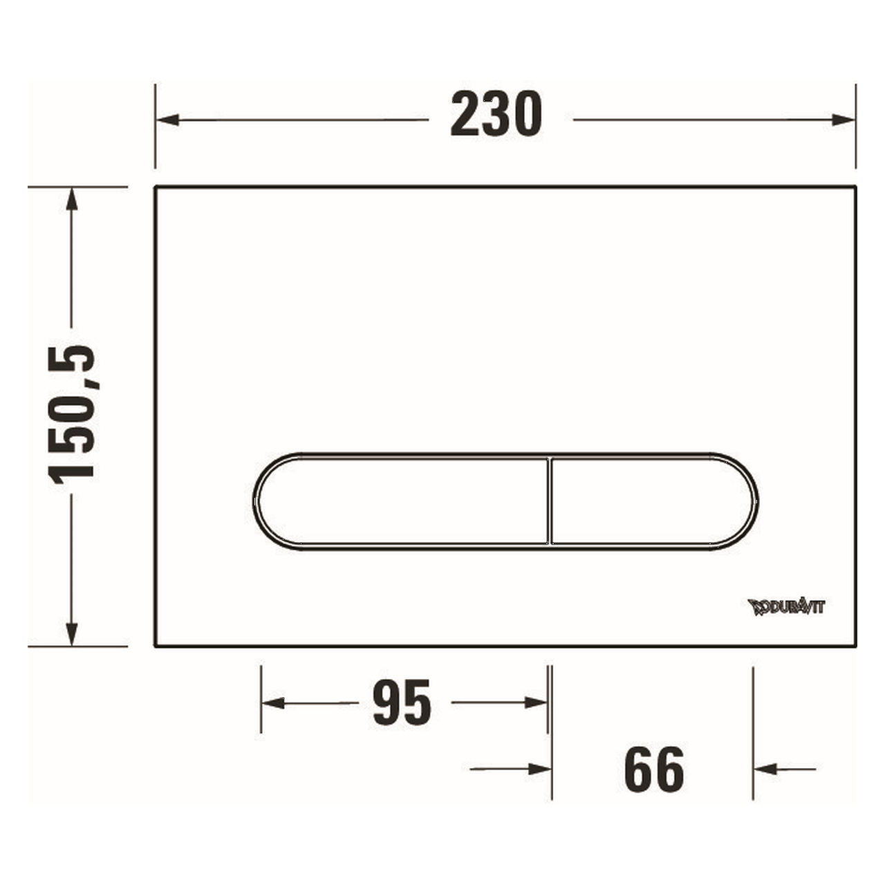 Duravit Betätigungsplatte DuraSystem WC, Dual Flush (WD5009031000)