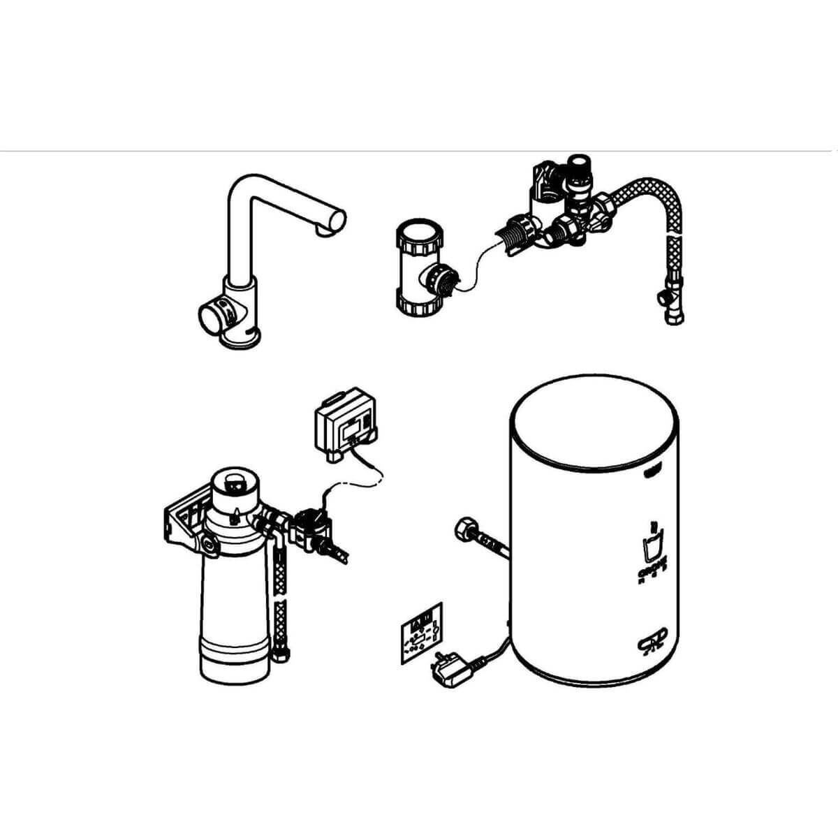 Grohe Red Mono M-Size – Spültisch-Standventil mit Boiler, chrom