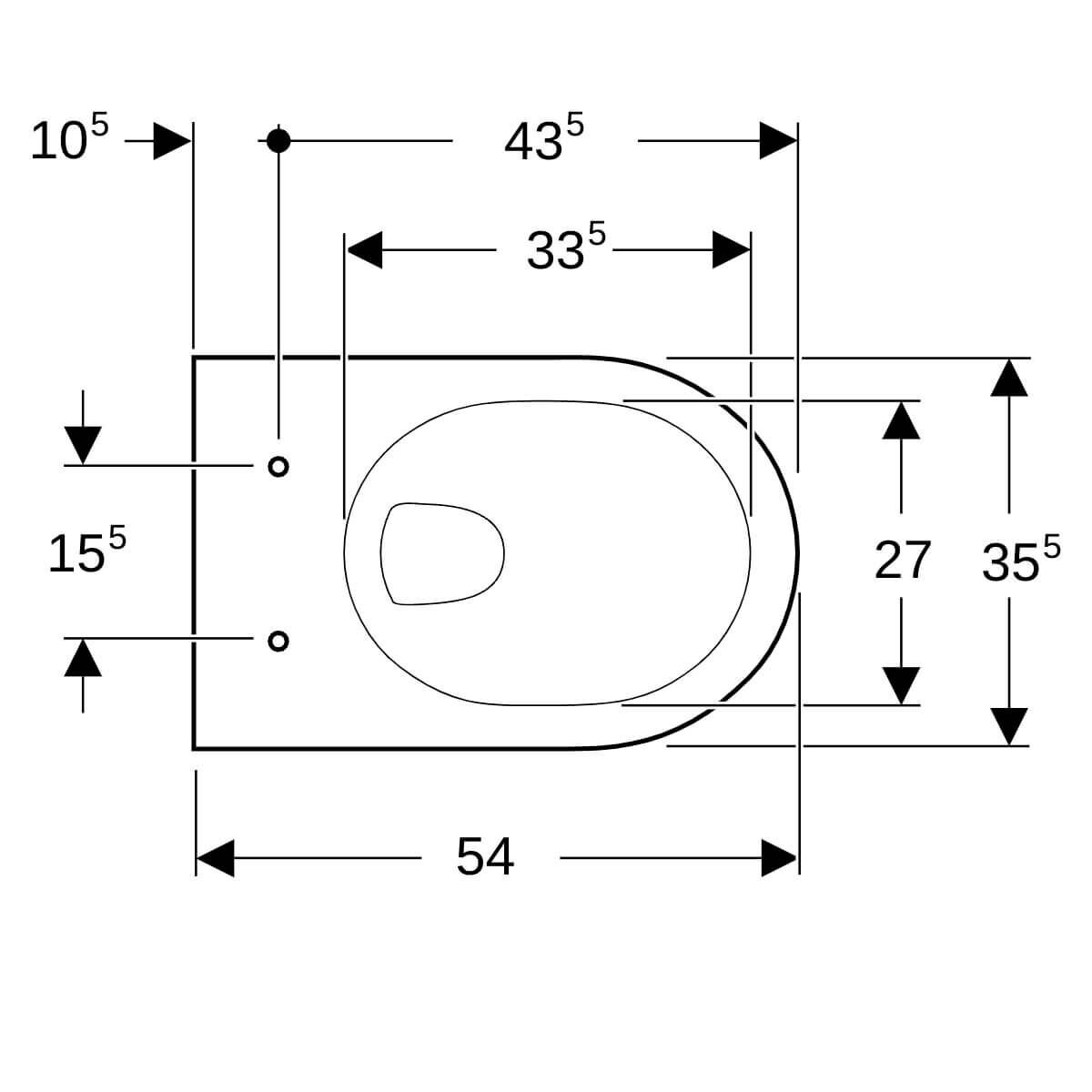 Geberit Wand-Tiefspül-WC Renova 6/5 l manhattan