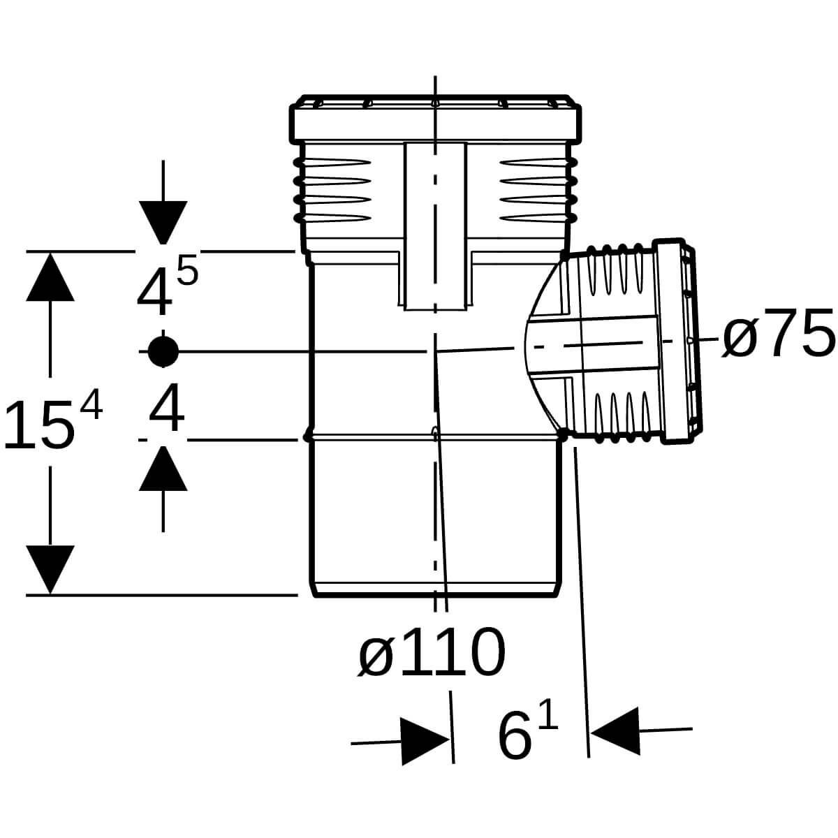 Geberit Abzweig Silent PP DN 100/70 87,5° schalloptimiert