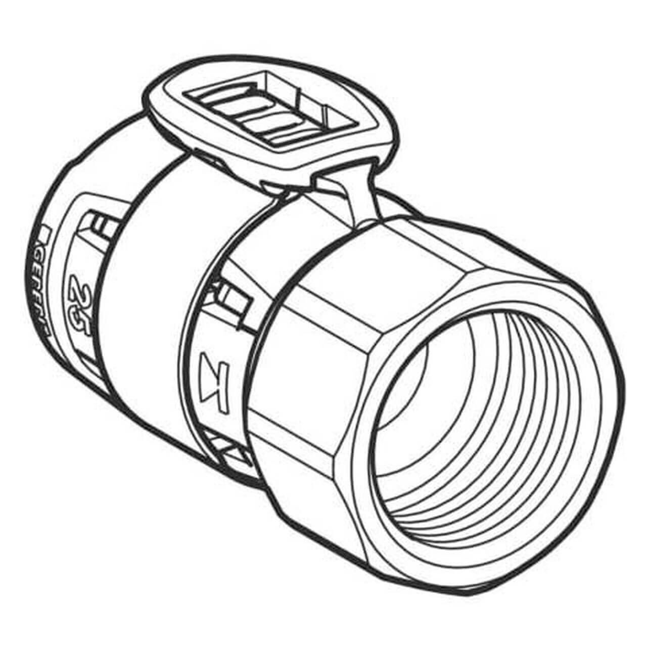 Geberit Übergang FlowFit Ø 25 mm Rp 3/4 mit Innengewinde