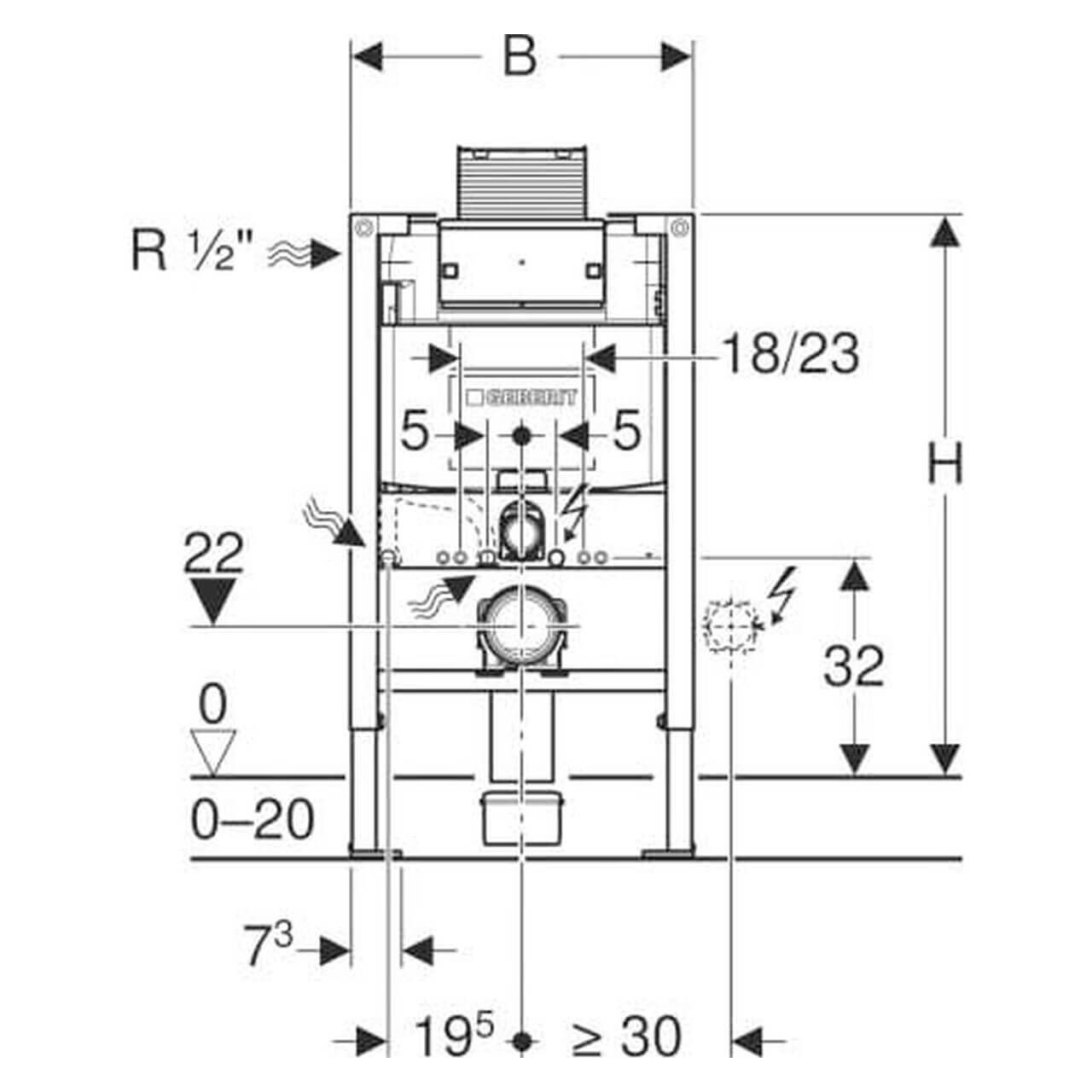 Geberit Wand-WC-Element Duofix BH 82 cm