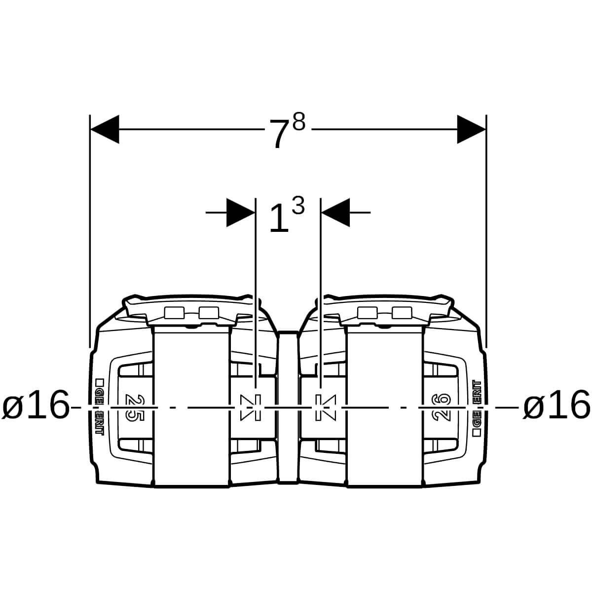 Geberit Übergang FlowFit auf Mepla Ø 16 mm