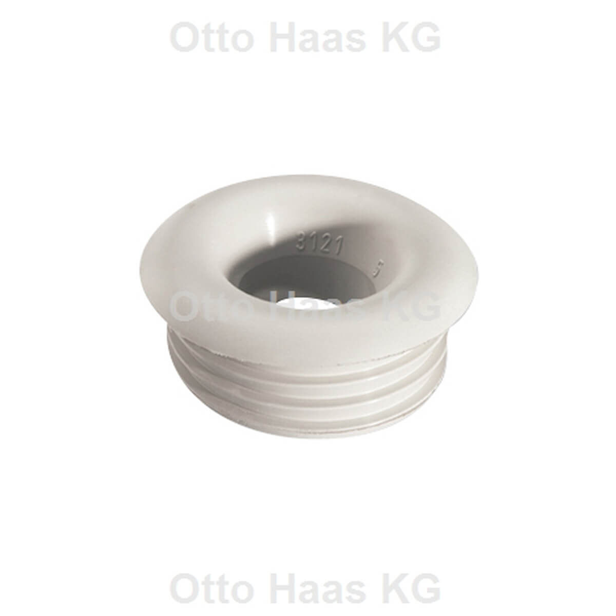 Haas Gummi-Spülrohrverbinder 25 x 51 x 20 mm ohne Rosette weiß