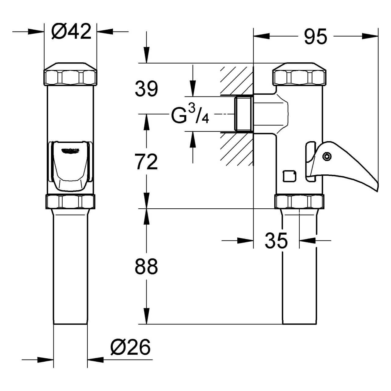 Grohe DAL-Vollautomatik-WC-Spüler 3/4" ohne Vorabsperrung Chrom