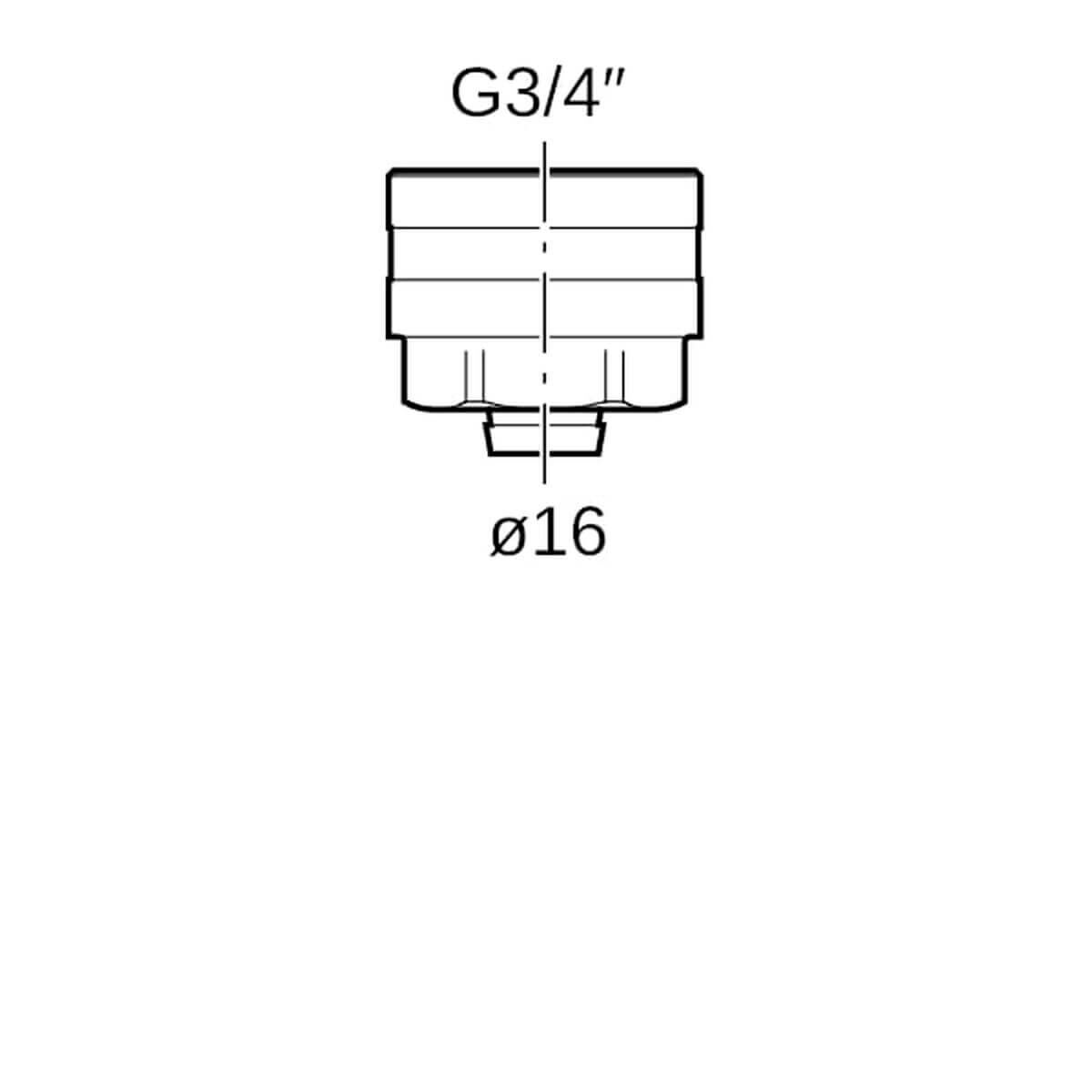 Geberit Anschlussverschraubung Mepla Ø 16 mm x G 3/4 für Eurokonus messing