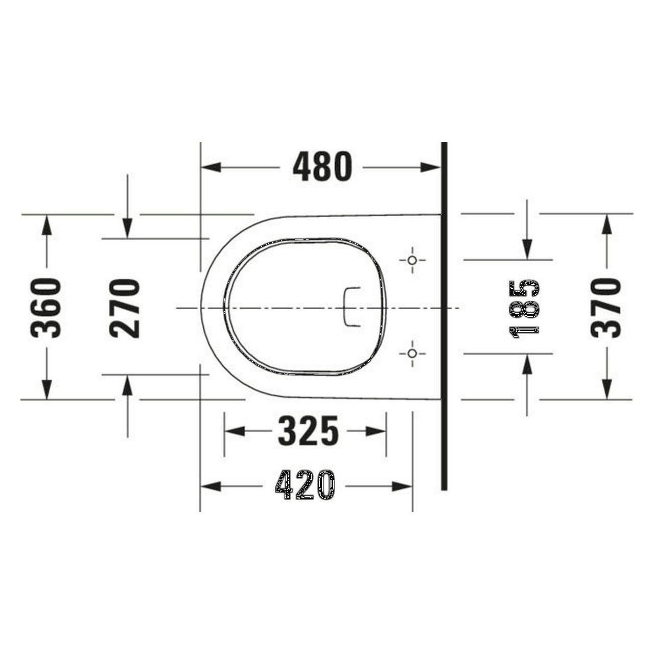 Duravit Wand-Tiefspül-WC Compact D-Neo 37x48 cm Rimless Weiß