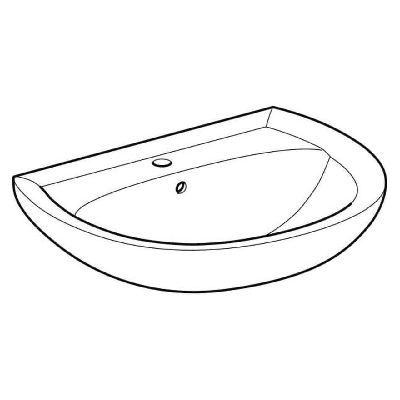 Geberit Waschtisch Renova 65 x 51 cm manhattan mit Hahnloch und Überlauf