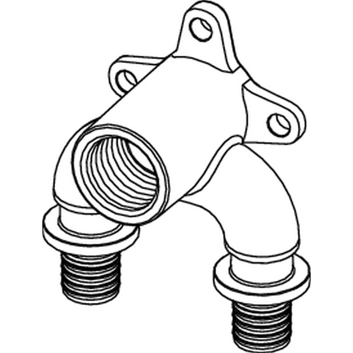 Tece U-Doppel-Wandscheibe TECEflex 20 x Rp 1/2 x 20 mm druckverlustoptimiert