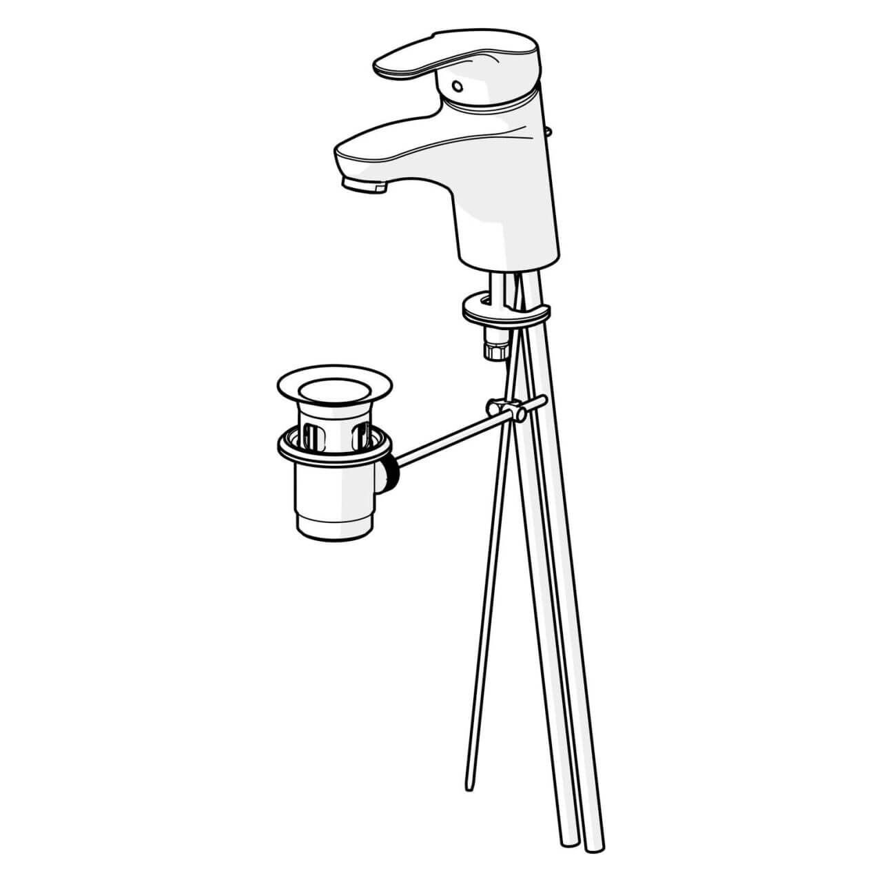 Hansa Waschtischarmatur Hansamix Chrom DN 15 mit Ablaufgarnitur