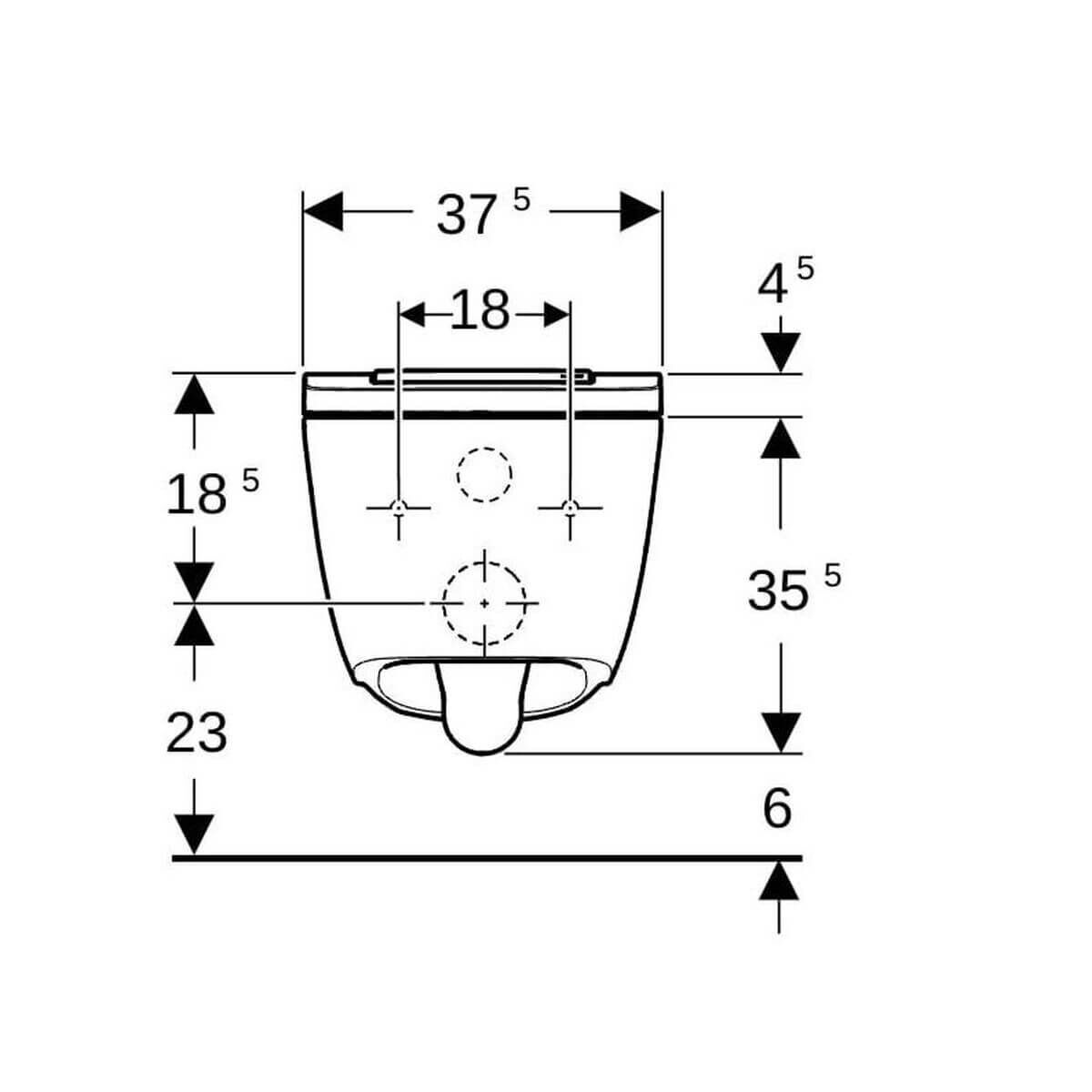 Geberit Dusch-WC AquaClean Sela Square, spülrandlos Weiß