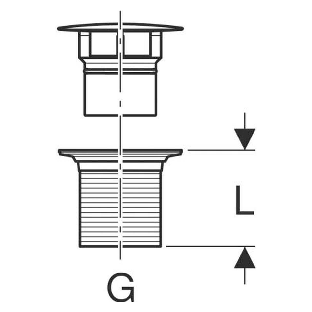 Geberit - Ablaufventil - G 1 1/4 x 50 mm Chrom | Überlauf
