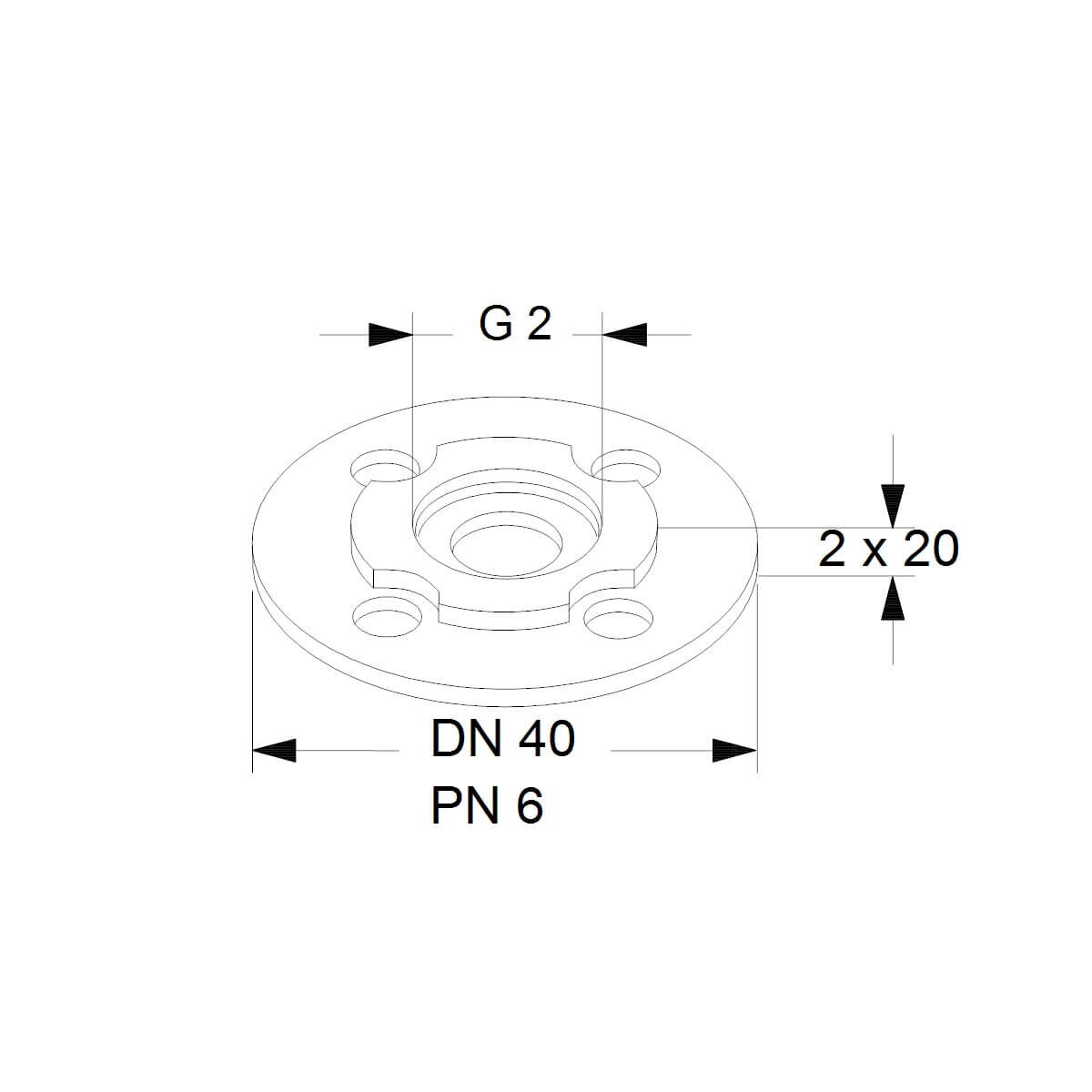 Grundfos Ausgleichsstück A 18 G 2 x DN40,2 x 20 mm Satz