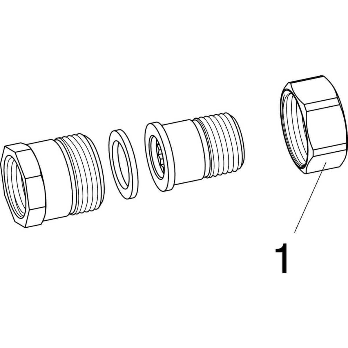 Viega Rohrverschraubung 3331 R 1/2 x Rp 1/2 Rotguss