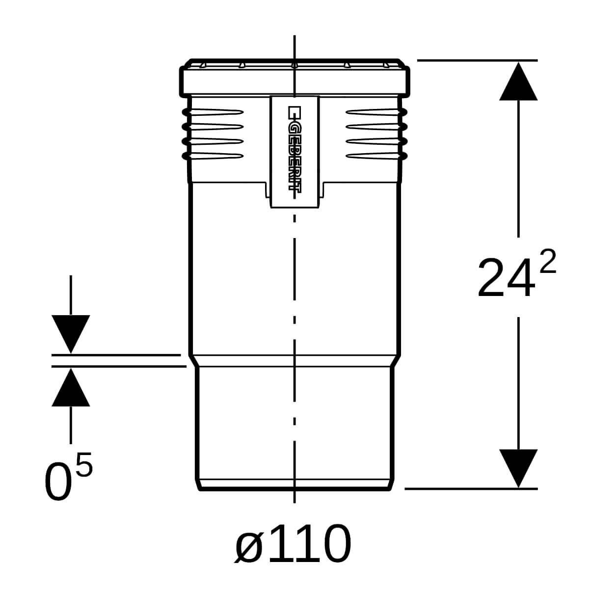 Geberit Langmuffe Silent PP DN 110 schalloptimiert mit Dehnungskompensation