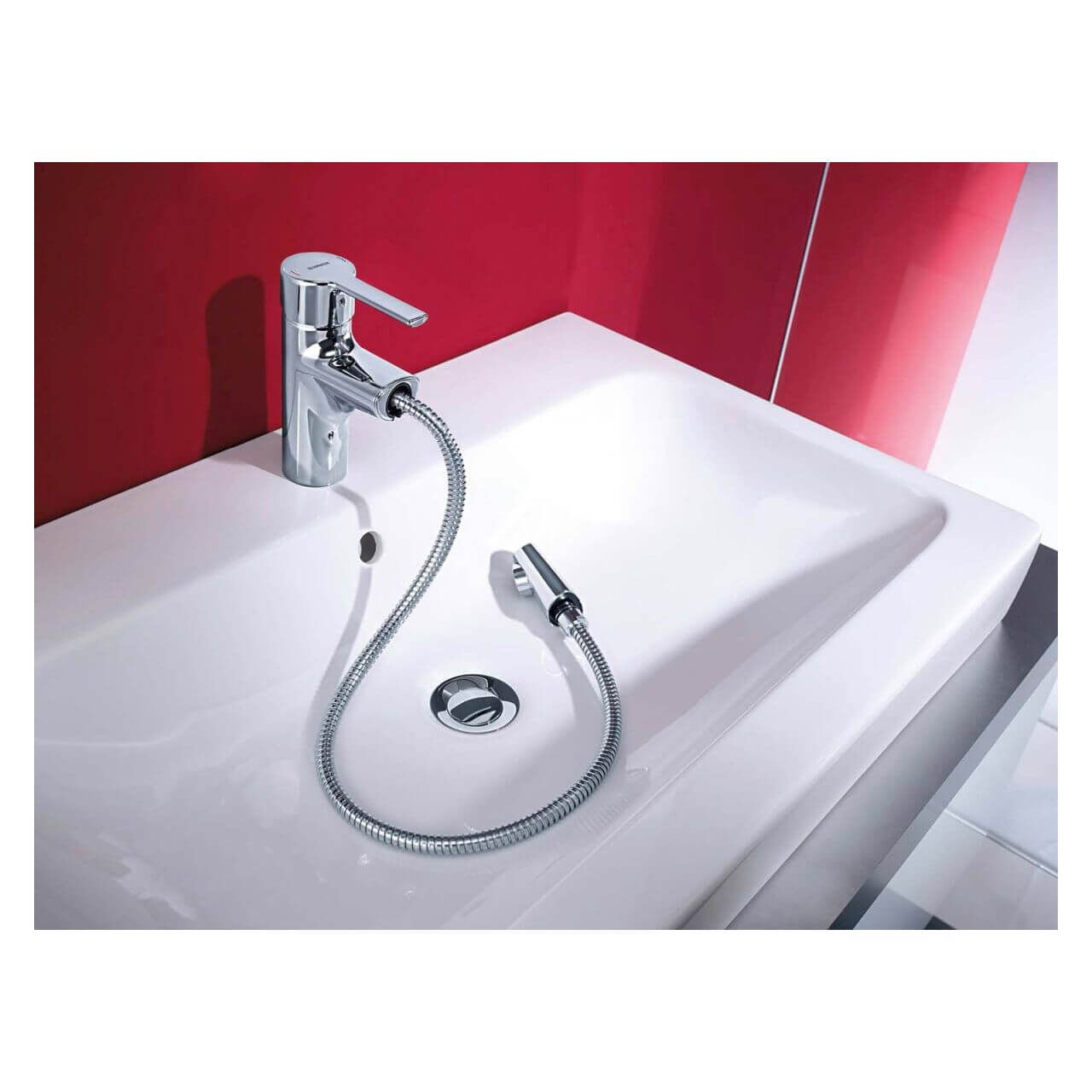 Hansa Waschtischarmatur Hansaronda Chrom mit herausziehbarem Auslauf DN 15