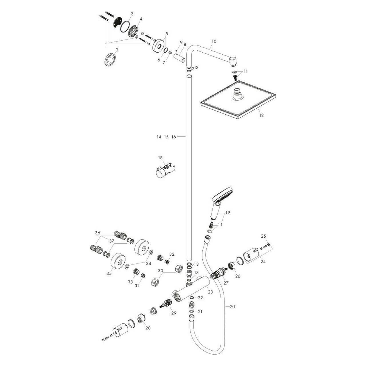 Hansgrohe Duschsystem Crometta EcoSmart 15 l/min Chrom