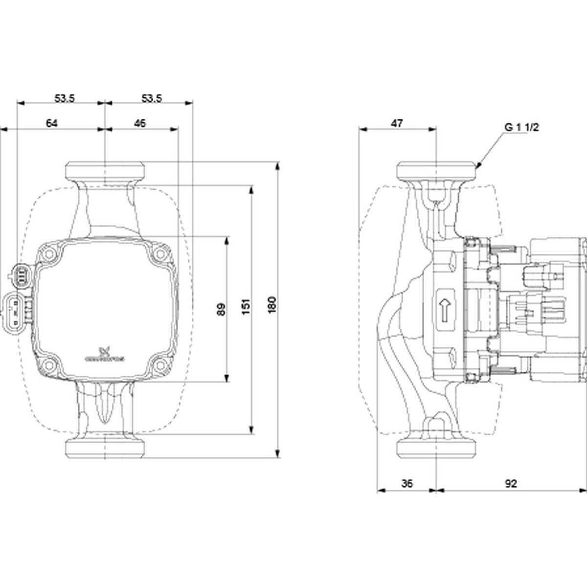 Grundfos Umwälzpumpe ALPHA2 GO 25-40 - 180 mm 230 V