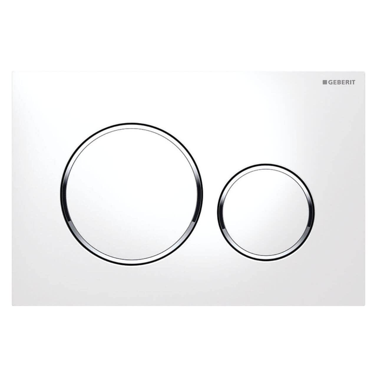 Geberit Betätigungsplatte Sigma 20 Weiß, Ring verchromt, 2-Mengen-Spülung (115882KJ1) – jetzt bei Meds24 Geberit Betätigungsplatte Sigma 20 Weiß, Ring verchromt, 2-Mengen-Spülung (115882KJ1)