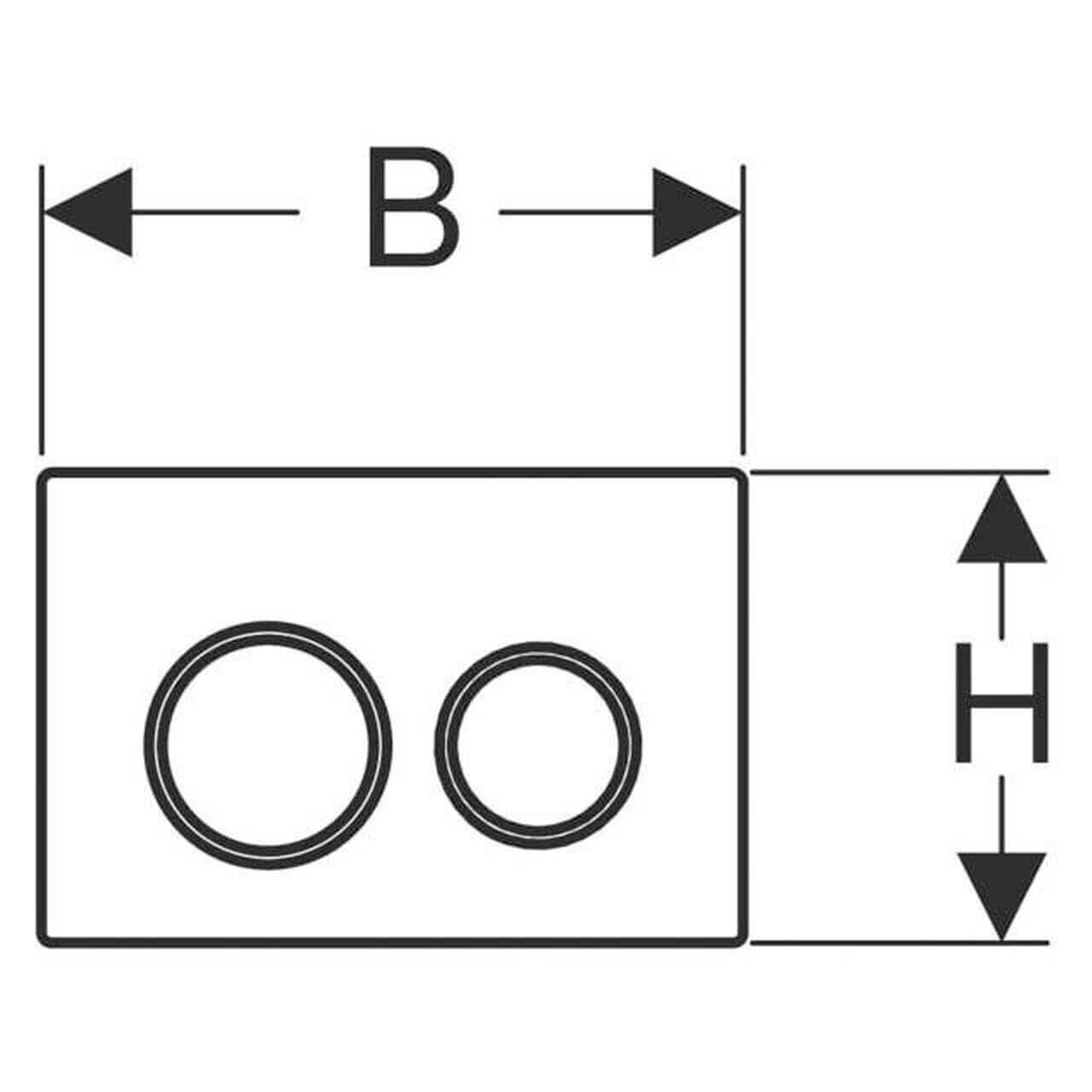 Geberit Abdeckplatte Omega 20 Weiß, Ring verchromt
