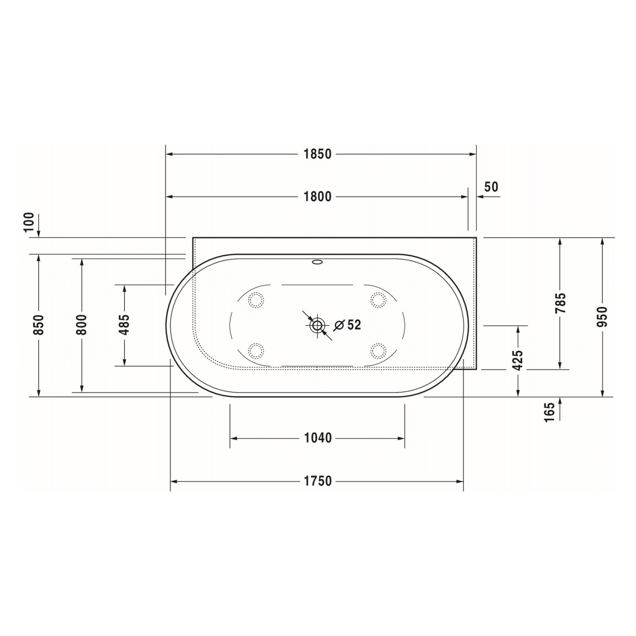 Duravit Oval-Badewanne Luv 185x95 cm Weiß, rechts (700432000000000) – jetzt bei Meds24 Duravit Oval-Badewanne Luv 185x95 cm Weiß, rechts (700432000000000)