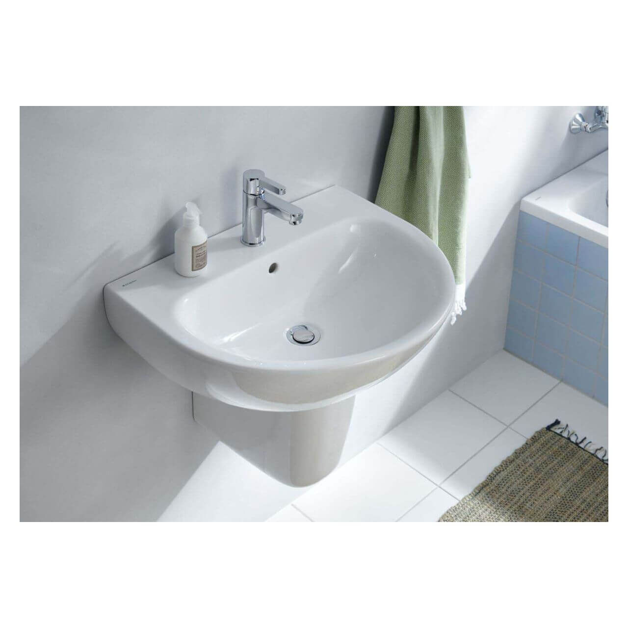 Geberit Waschtisch Renova 60 x 48 cm weiß mit Hahnloch und Überlauf