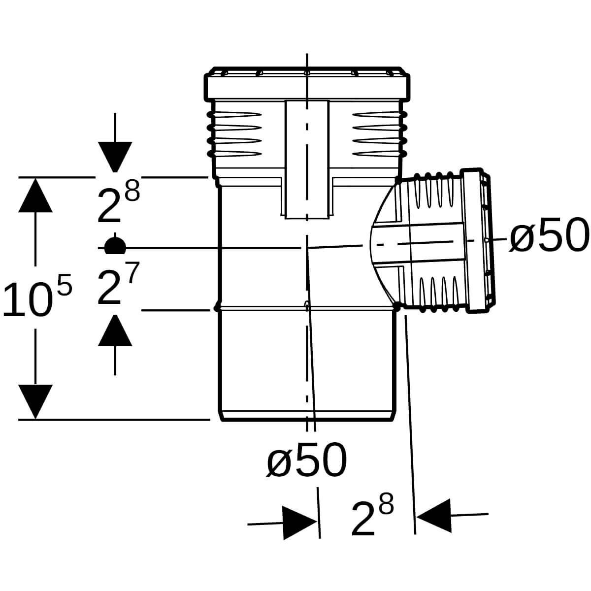 Geberit Abzweig Silent PP DN 50/50 87,5° schalloptimiert