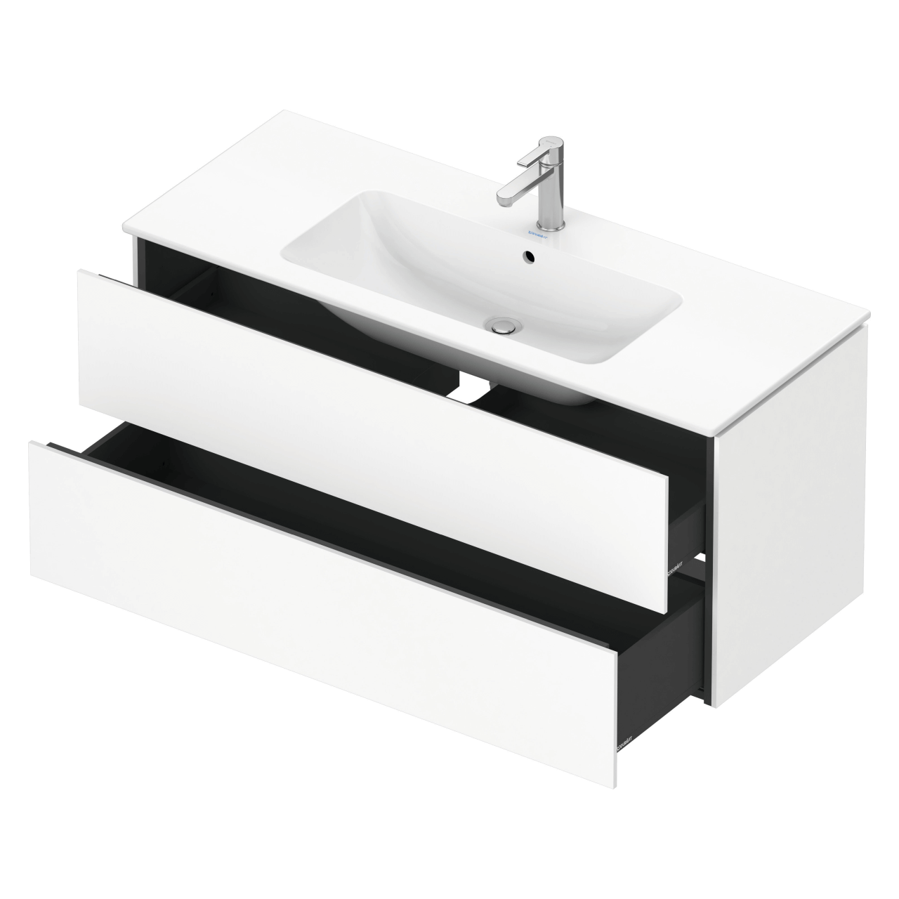 Duravit Waschtischunterschrank L-Cube 122 cm Weiß Matt 2 Schubkästen wandhängend (LC624301818)