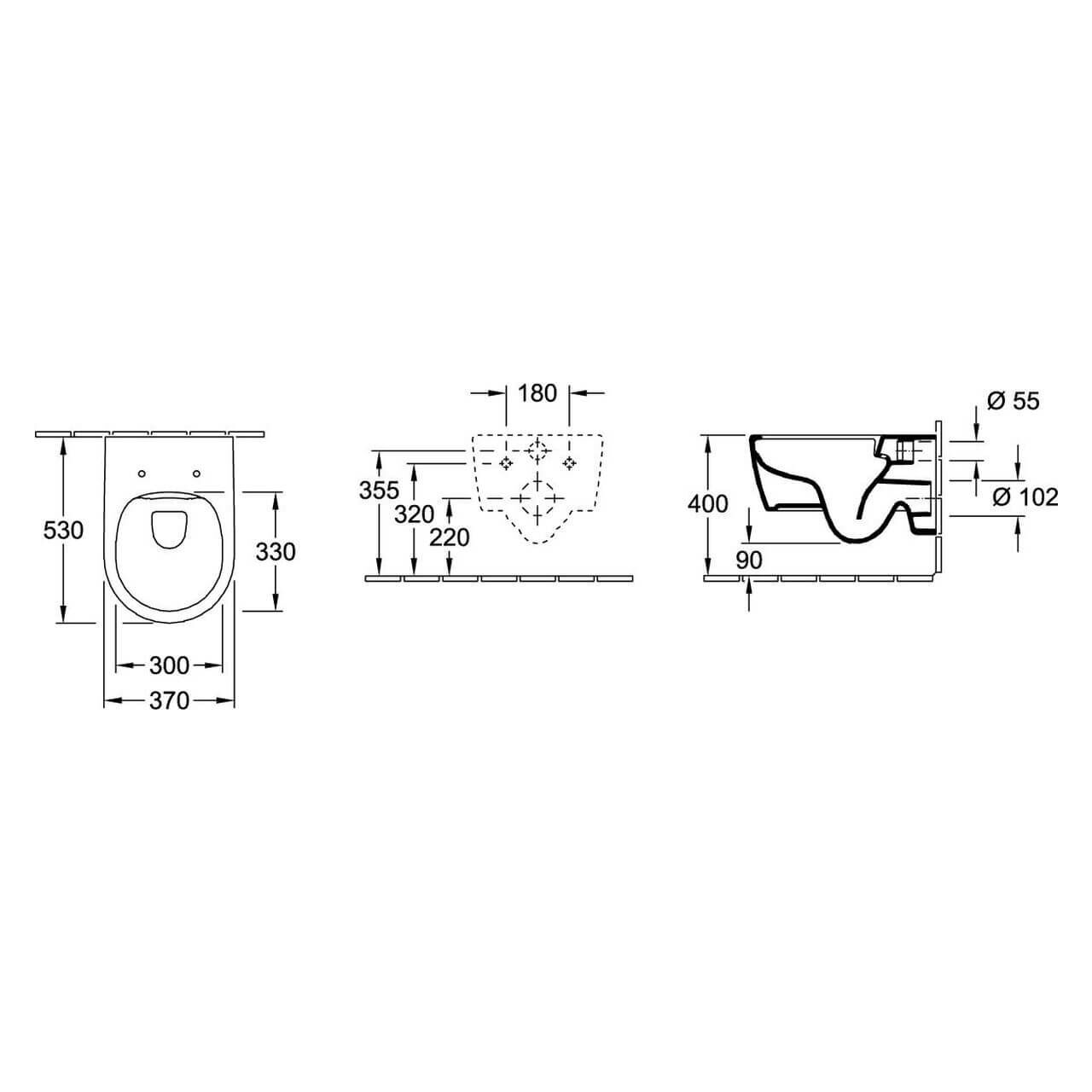 Villeroy & Boch Combi-Pack-Wand-Tiefspül-WC Avento DirectFlush SlimSeat Weiß