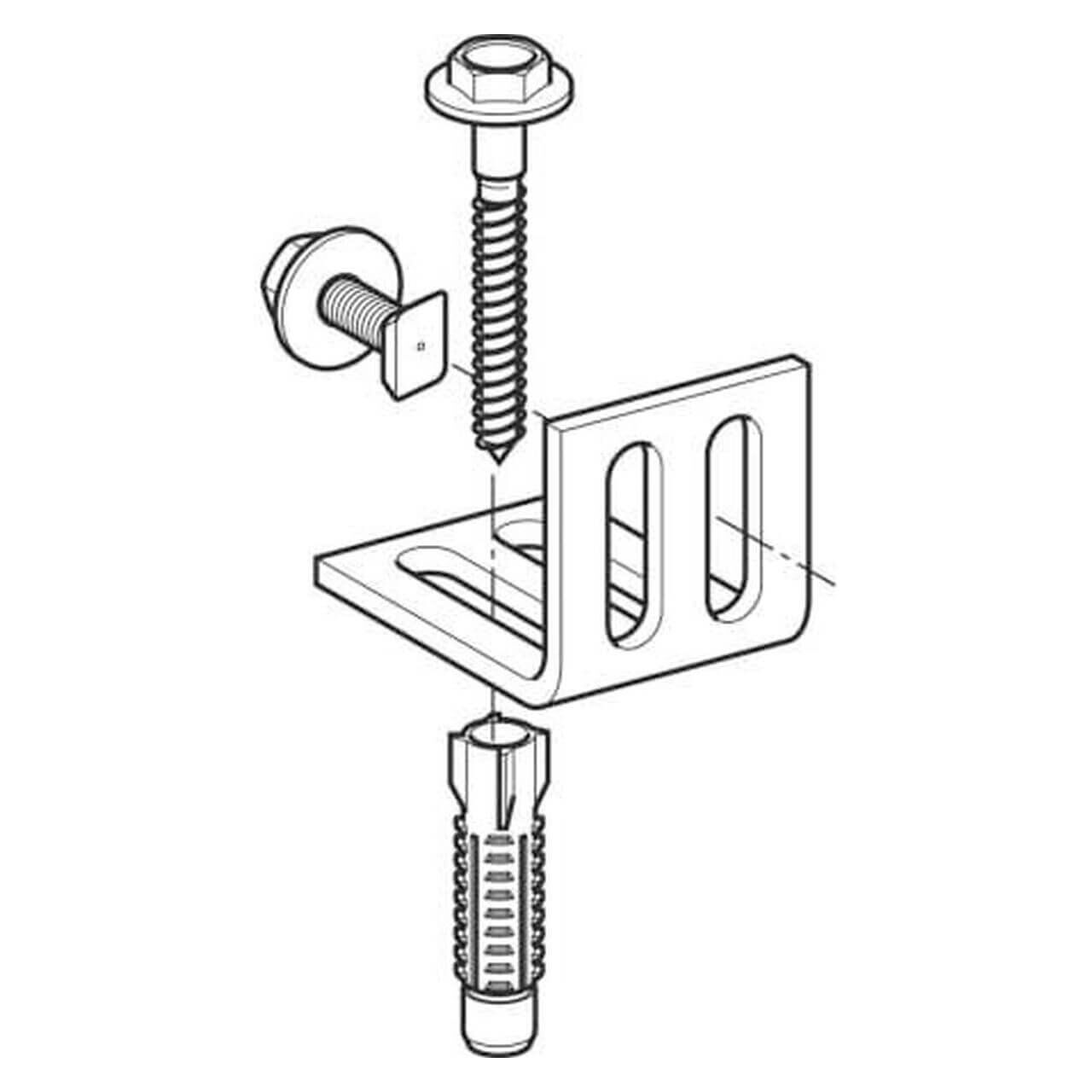Geberit Montagewinkel GIS Schenkellänge 7,5 x 5,5 cm verzinkt
