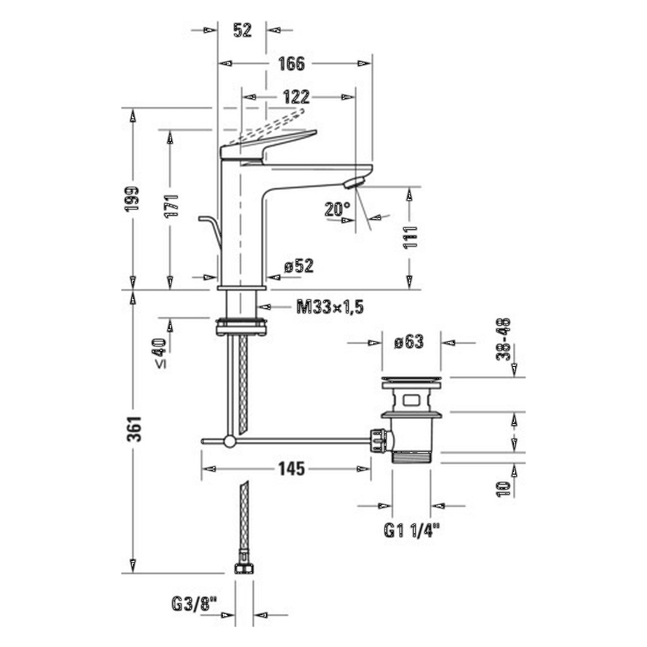 Duravit Waschtischarmatur M Wave Schwarz matt 122 mm mit Zugstangen-Ablaufgarnitur (WA1020001046) – jetzt bei Meds24 Duravit Waschtischarmatur M Wave Schwarz matt 122 mm mit Zugstangen-Ablaufgarnitur (WA1020001046)