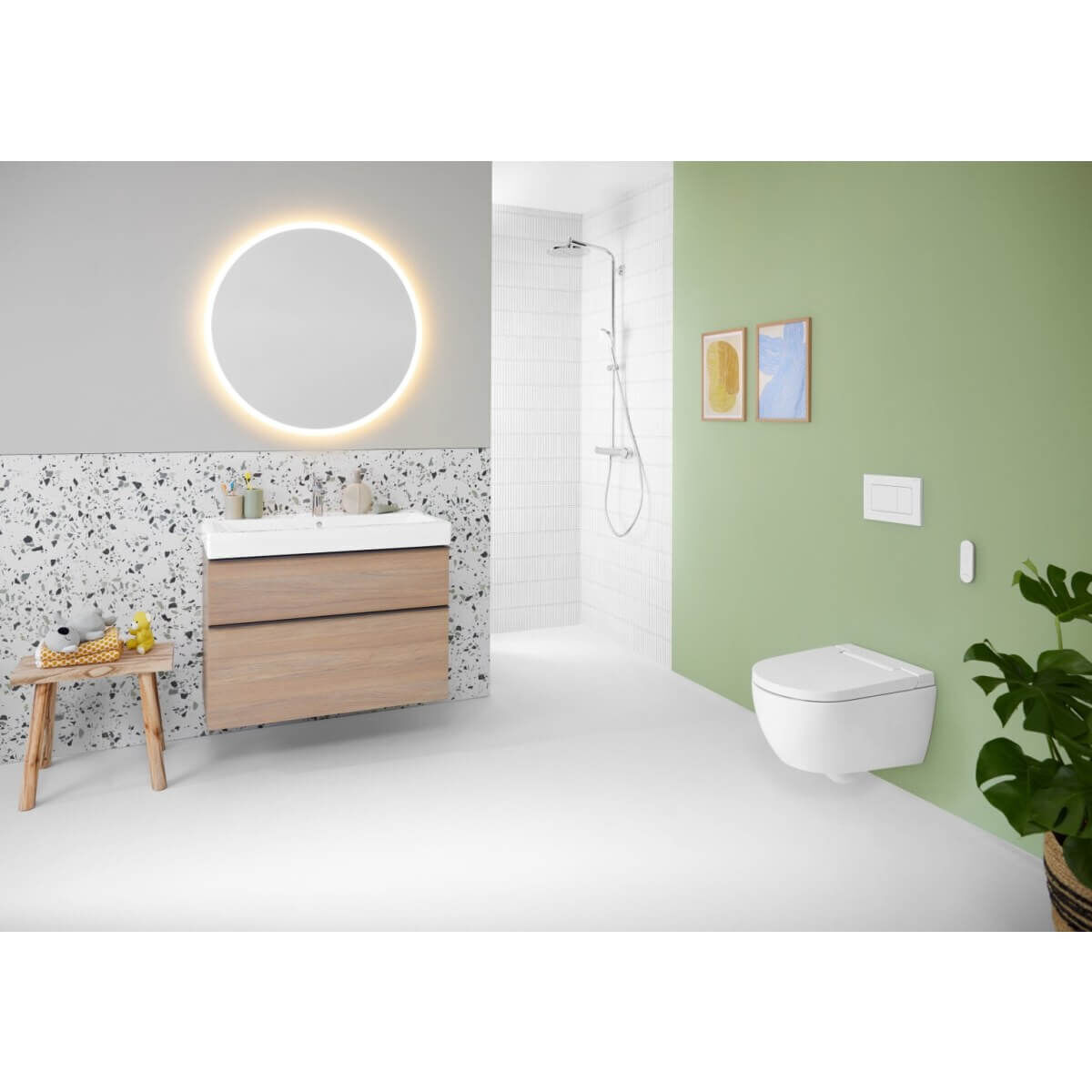 Geberit Dusch-WC AquaClean Alba, spülrandlos mit KeraTect-Beschichtung