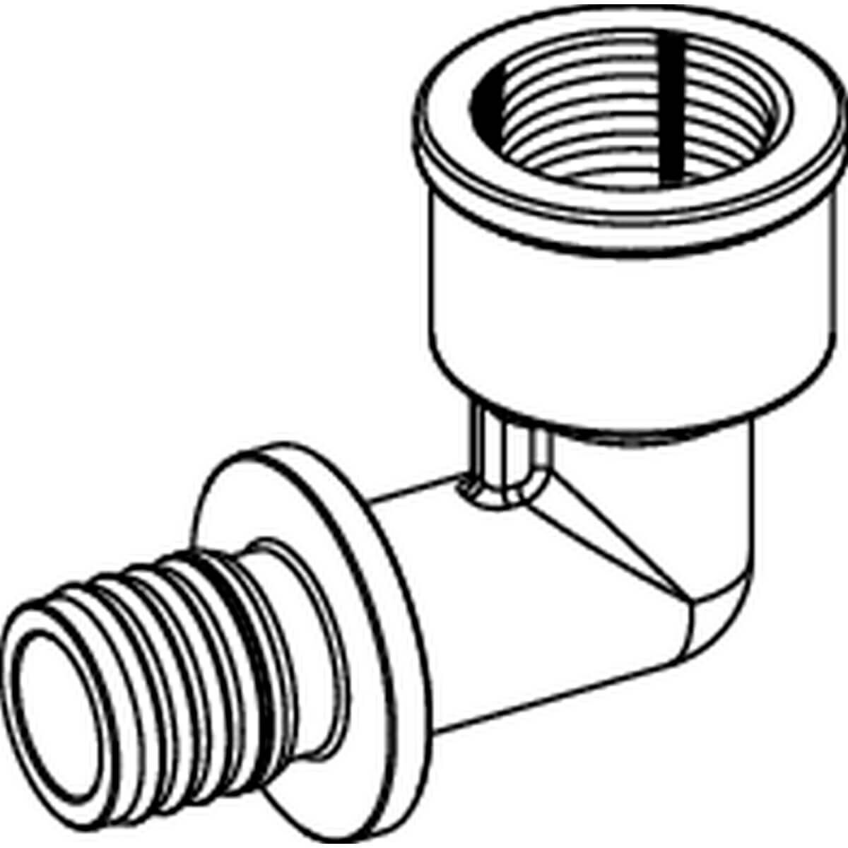 Tece Winkelübergangsmuffe TECEflex 25 mm x Rp 3/4 Siliziumbronze