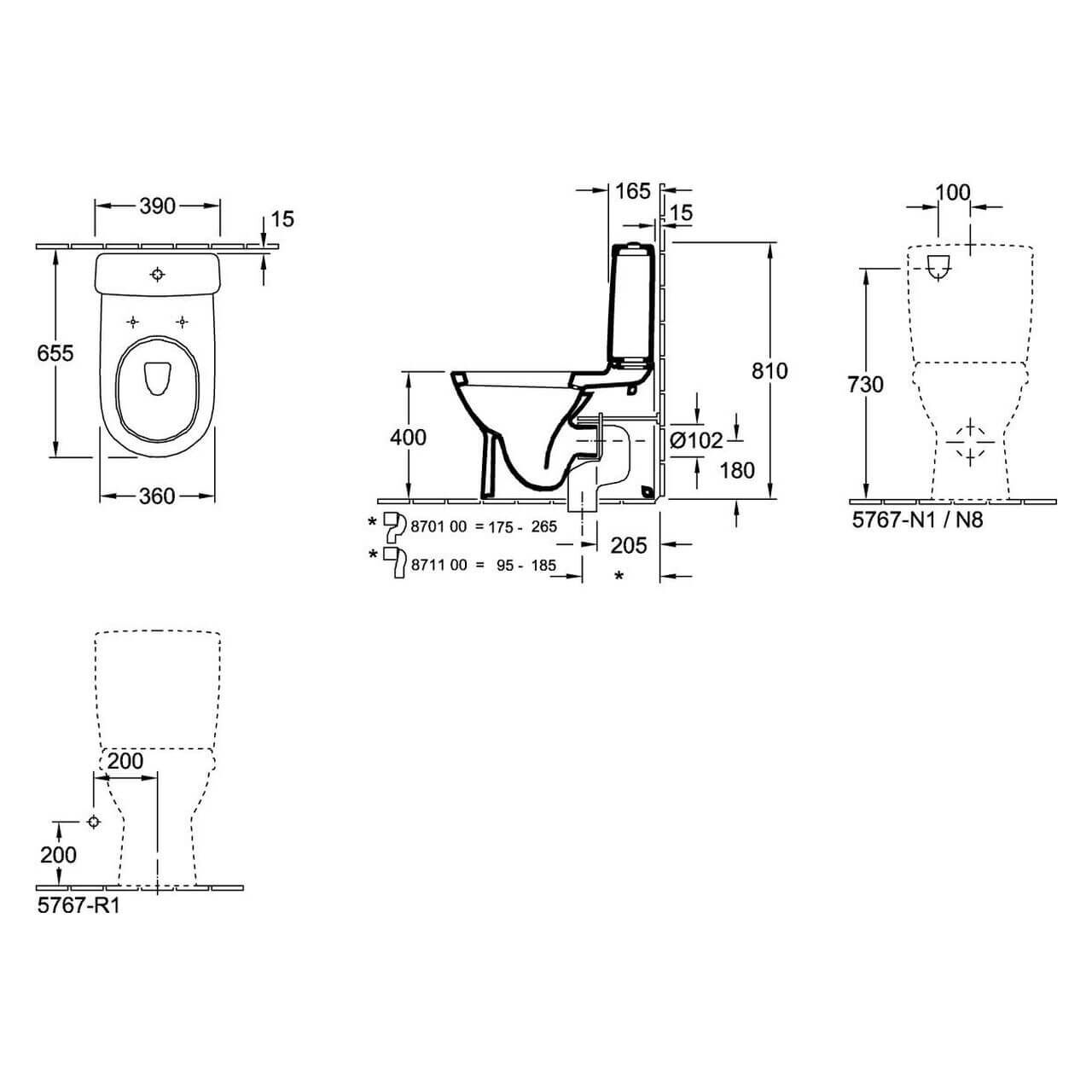 Villeroy & Boch Stand-Tiefspül-WC O.NOVO AQUAREDUCT Weiß (56581001)
