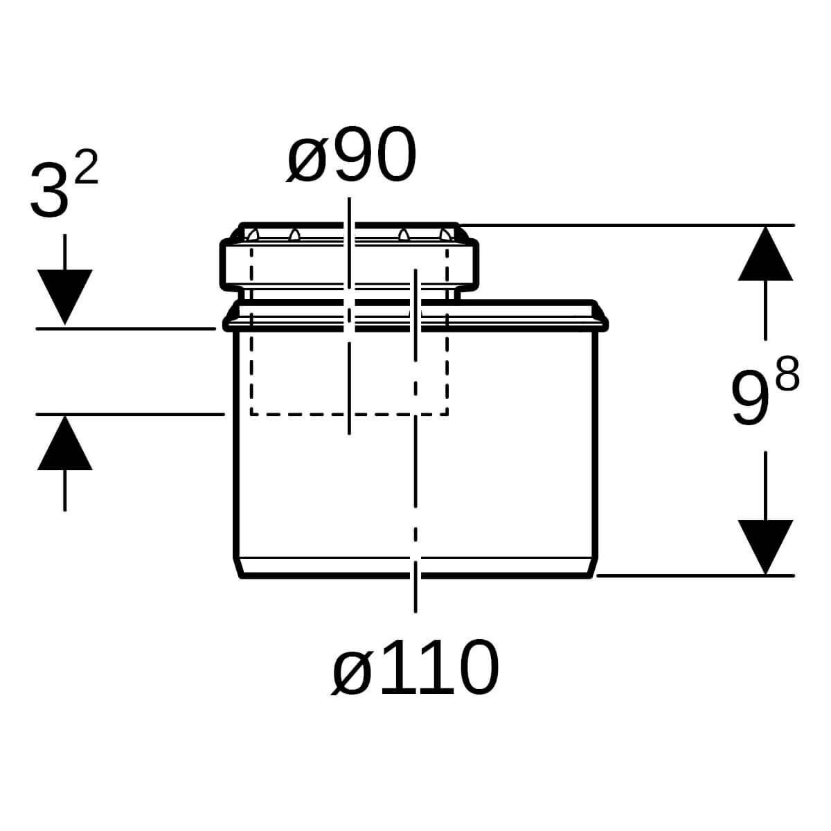Geberit Reduktion Silent PP DN 100/90 exzentrisch kurz