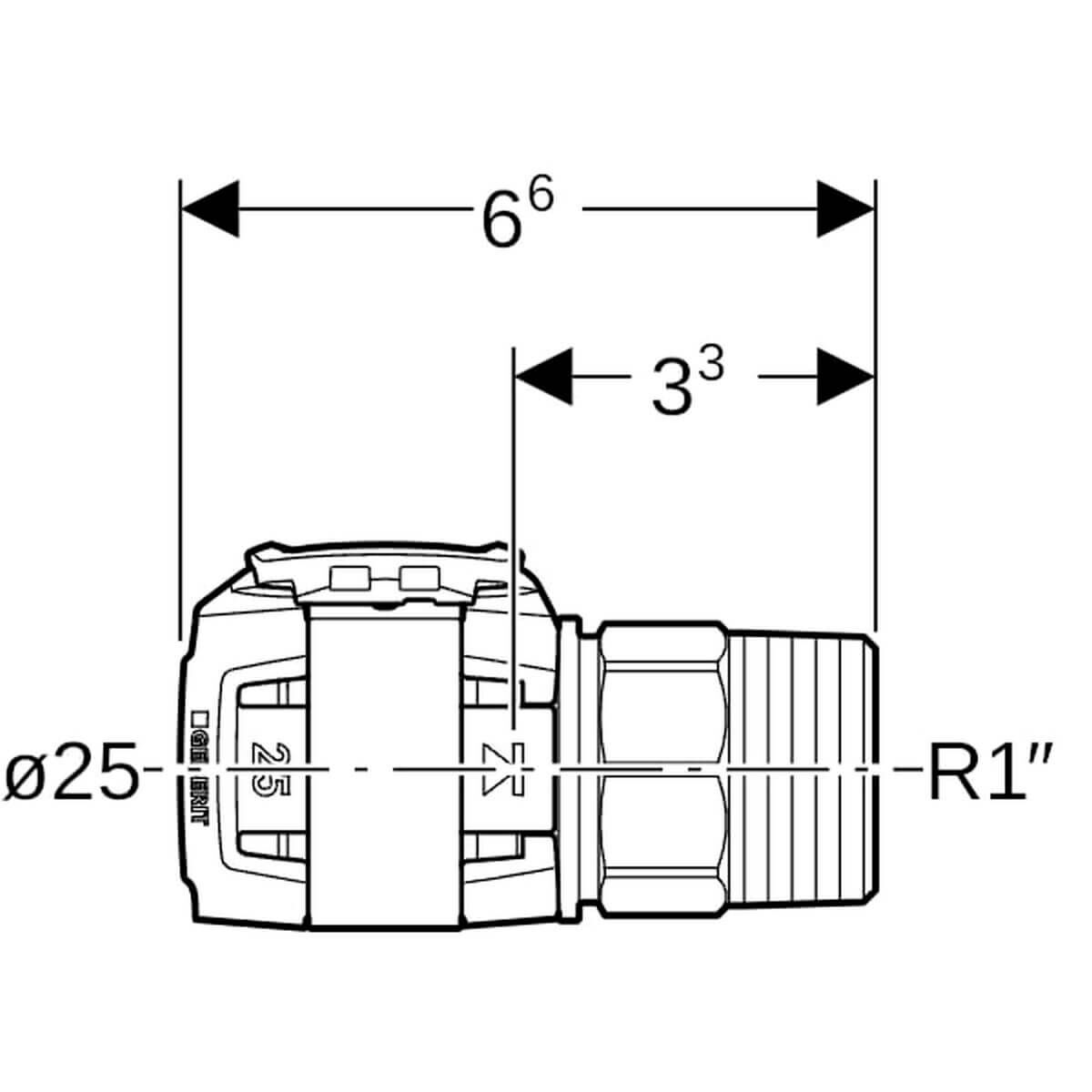 Geberit Übergang FlowFit Ø 25 mm R 1 mit Außengewinde