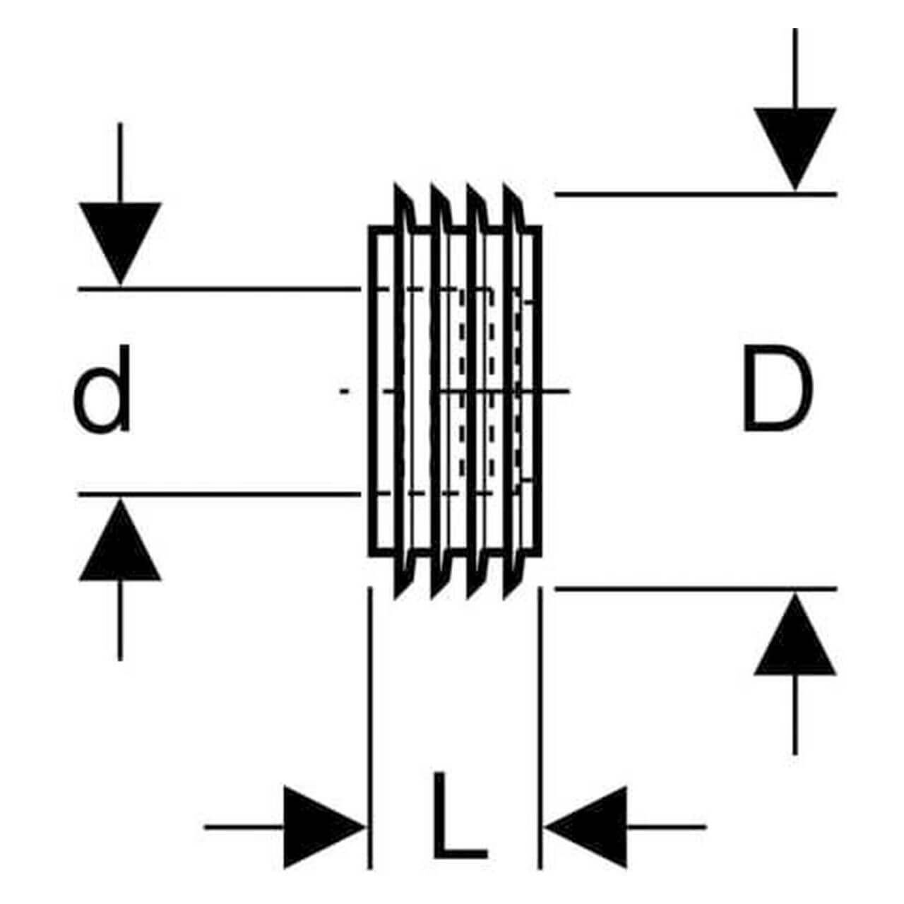 Geberit Manschette 45 x 60 mm EPDM Schwarz, für Spülrohranschluss