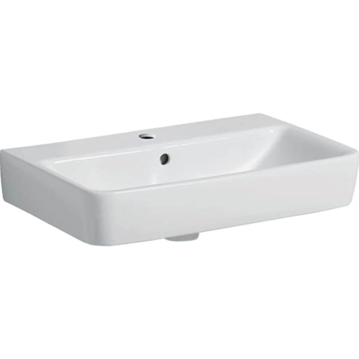 Geberit Waschtisch Renova Compact 60 x 37 cm weiß mit Hahnloch und Überlauf
