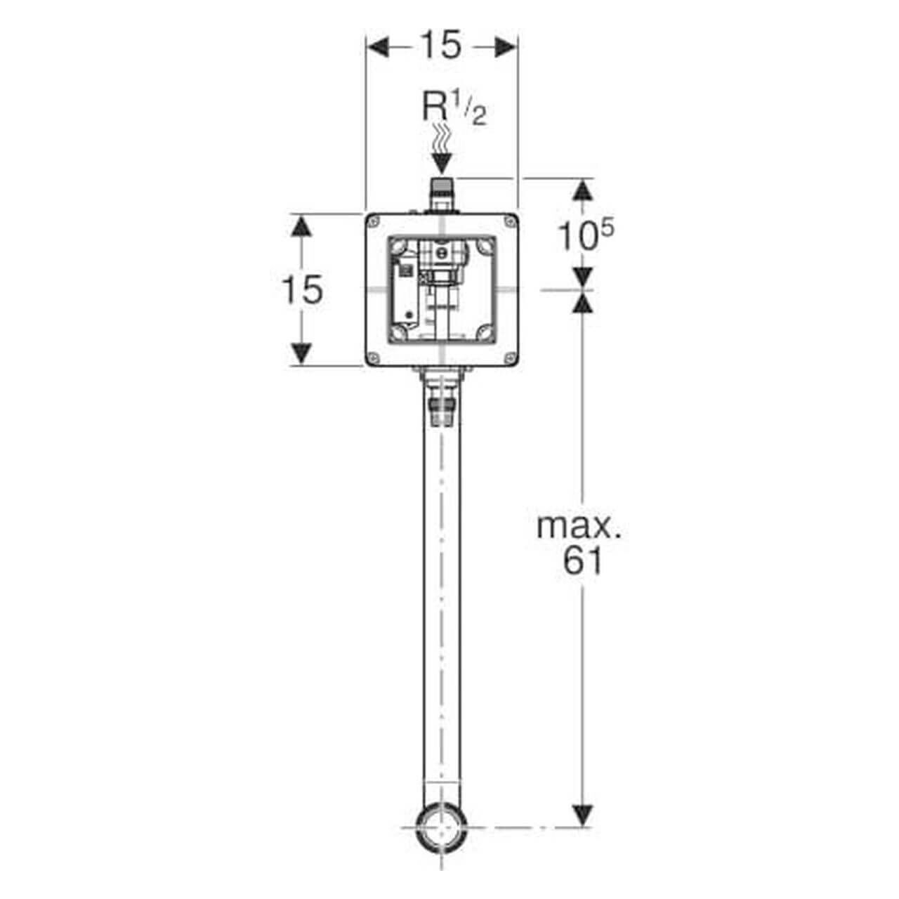 Geberit Rohbauset für Urinalsteuerung mit Spülrohr, UP-Montage