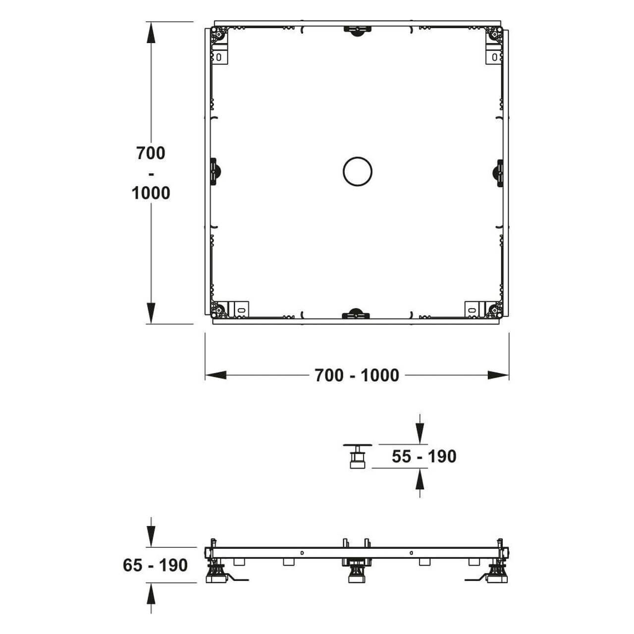 Mepa Montagerahmen SF 100/100 höhenverstellbar für Acryl