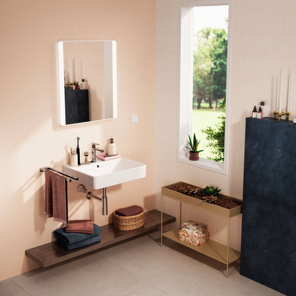 Hansgrohe - Waschtisch - Xanuia Q 550 x 480 mm | Hahnloch | Überlauf