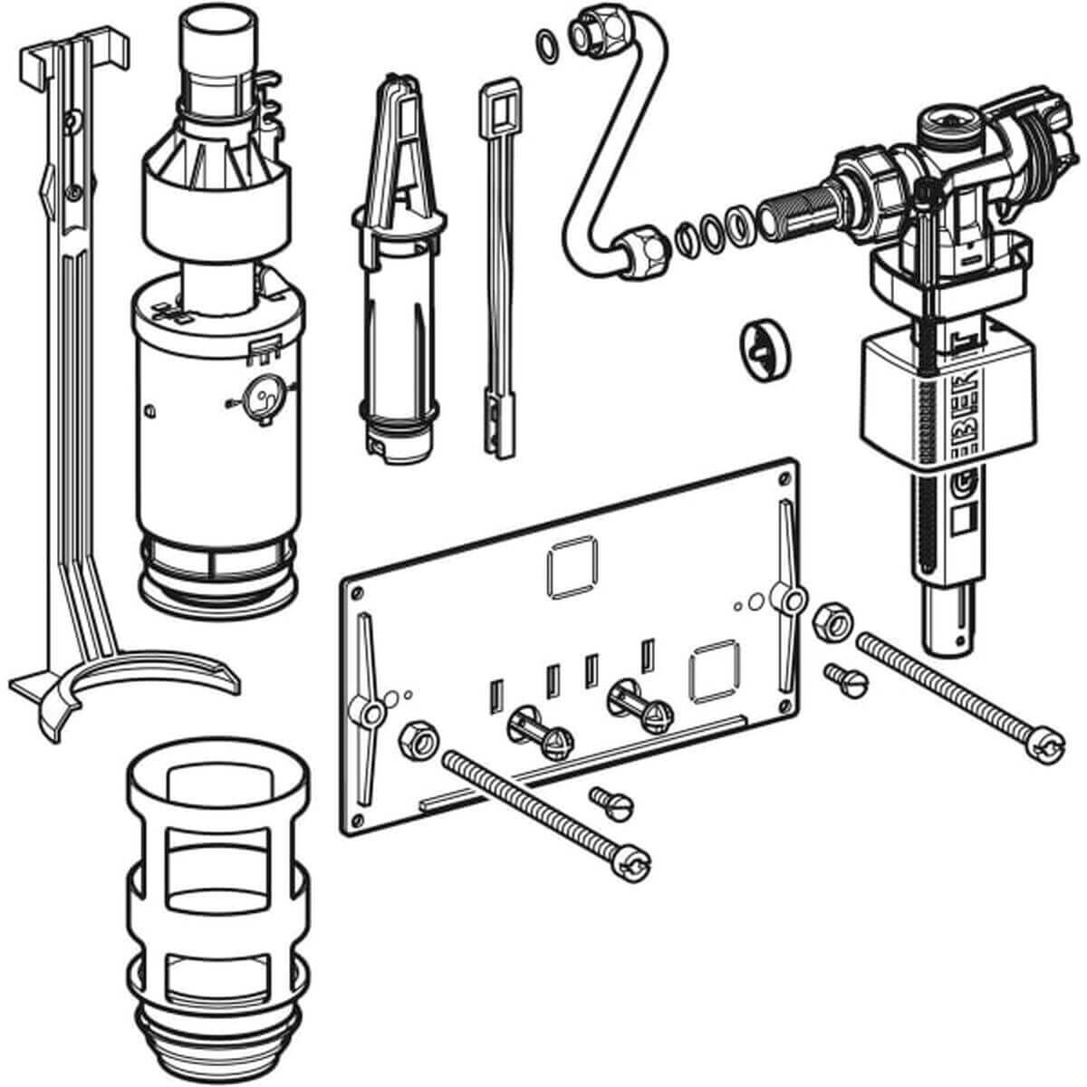 Geberit Umbauset 2-Mengen-Spülung für Twinline Unterputz-Spülkasten Bj. 1978-1987