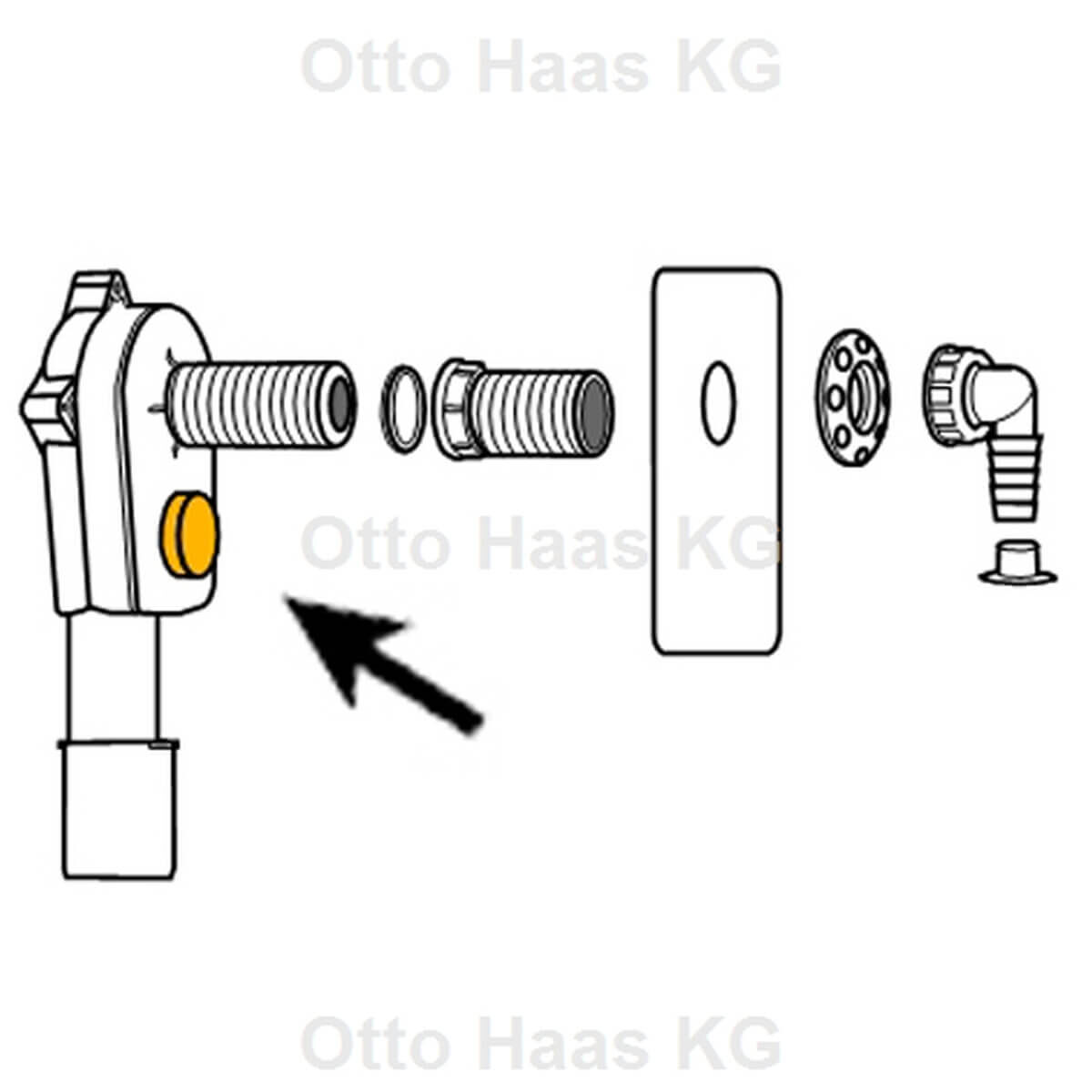Haas Blindkappe OHA 1" für PE-Unterputz-Geräte-Siphon natur