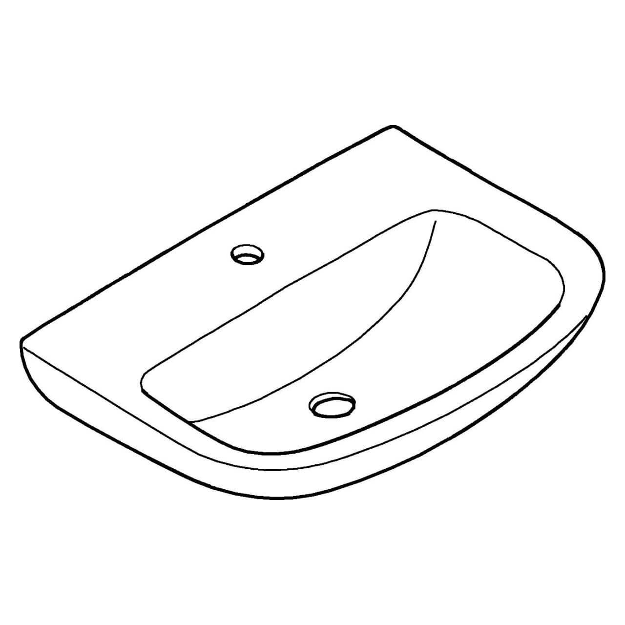 Grohe Waschtisch Bau Keramik 60,9x44,2 cm Weiß 1 Hahnloch wandhängend