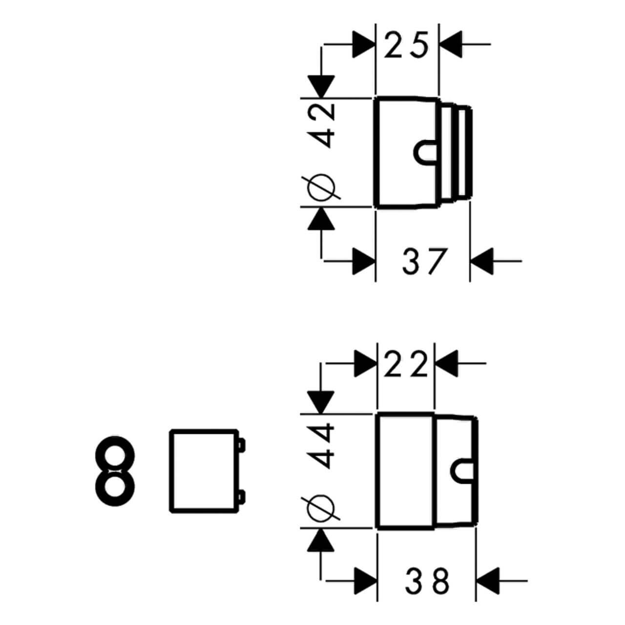 Hansgrohe Armaturen-Verlängerungsset 25 mm