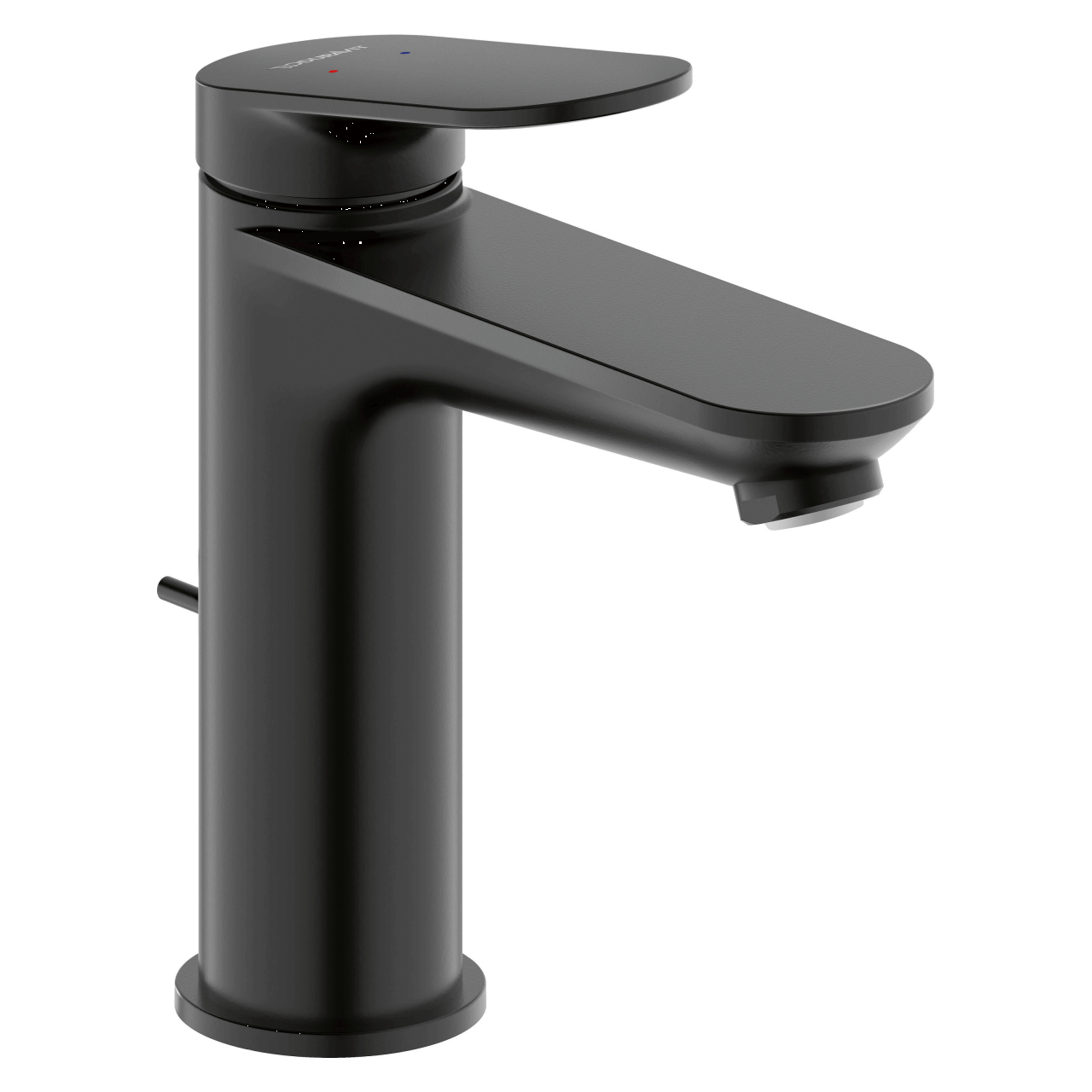Duravit Waschtischarmatur M Wave Schwarz matt 122 mm mit Zugstangen-Ablaufgarnitur