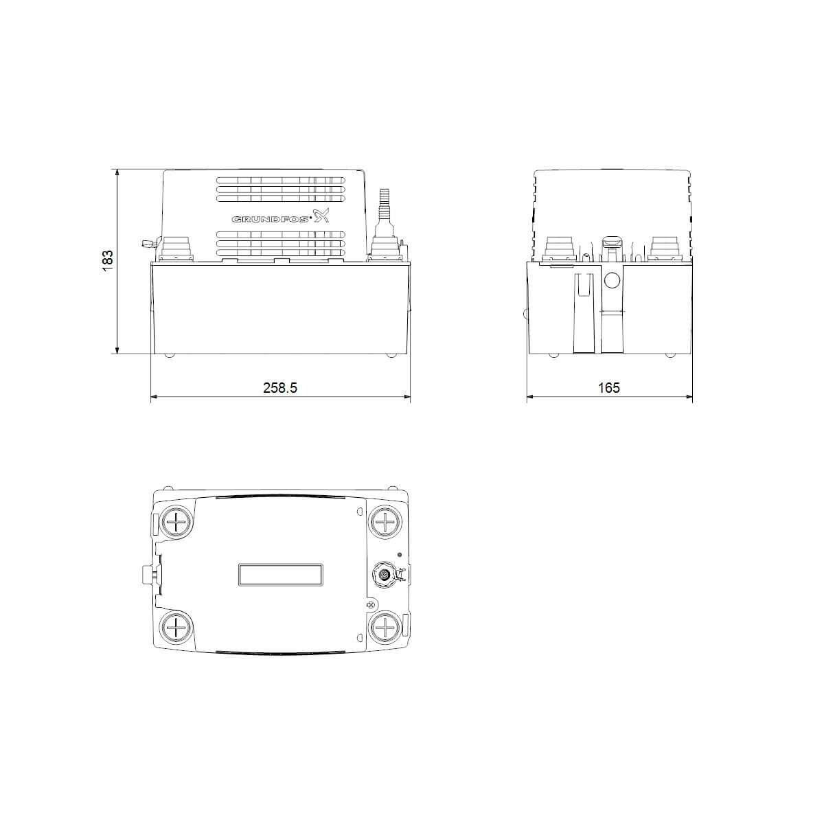 Grundfos Kondensathebeanlage Conlift 1 259 x 165 x 184 mm 0 075 kW 230 V 1,7 m