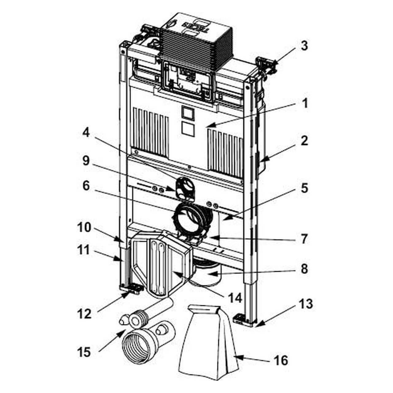 Tece WC-Modul Teceprofil BH 820 mm mit Spülkasten