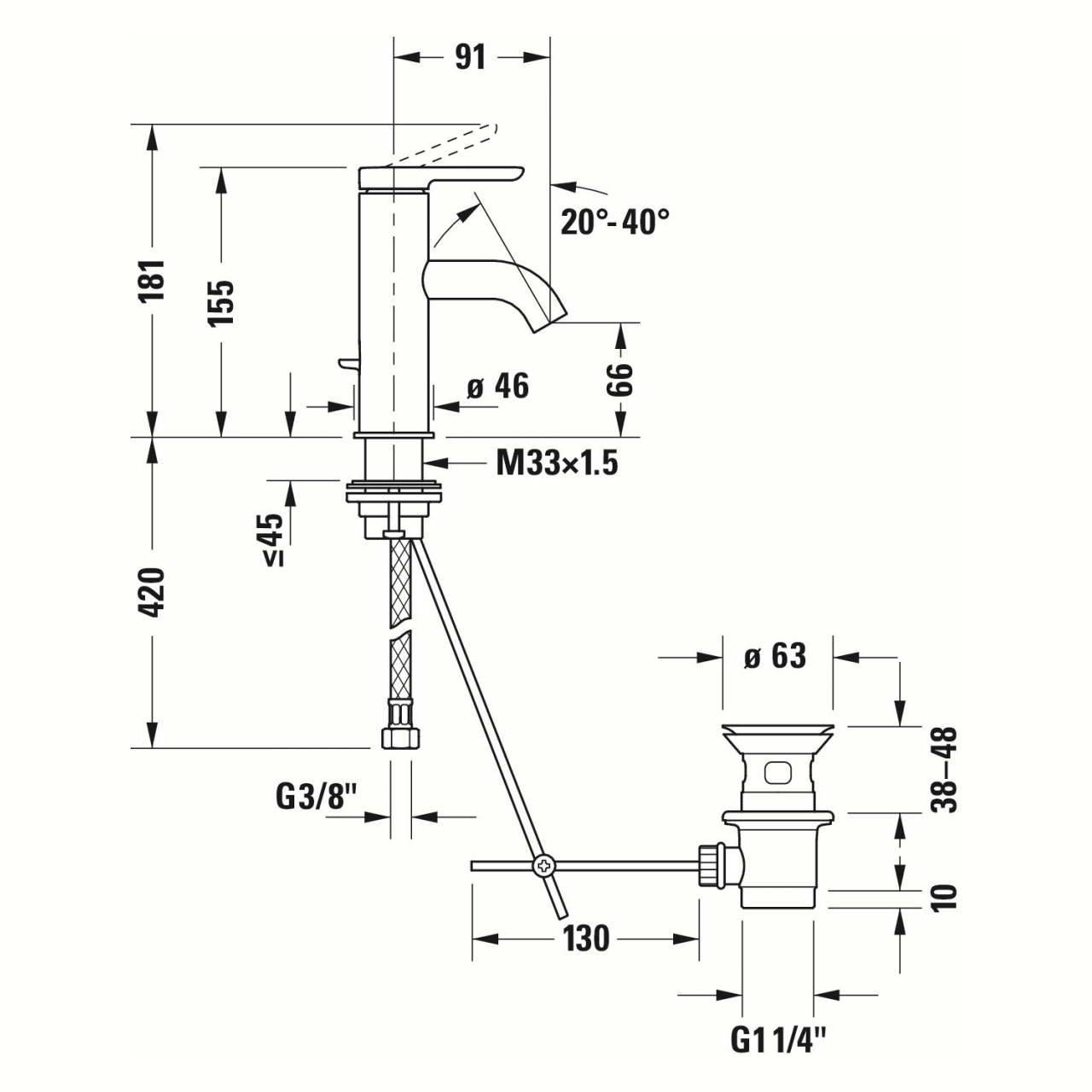 Duravit Waschtischarmatur S C.1 Chrom 91 mm Ausladung (C11010002010) – jetzt bei Meds24 Duravit Waschtischarmatur S C.1 Chrom 91 mm Ausladung (C11010002010)