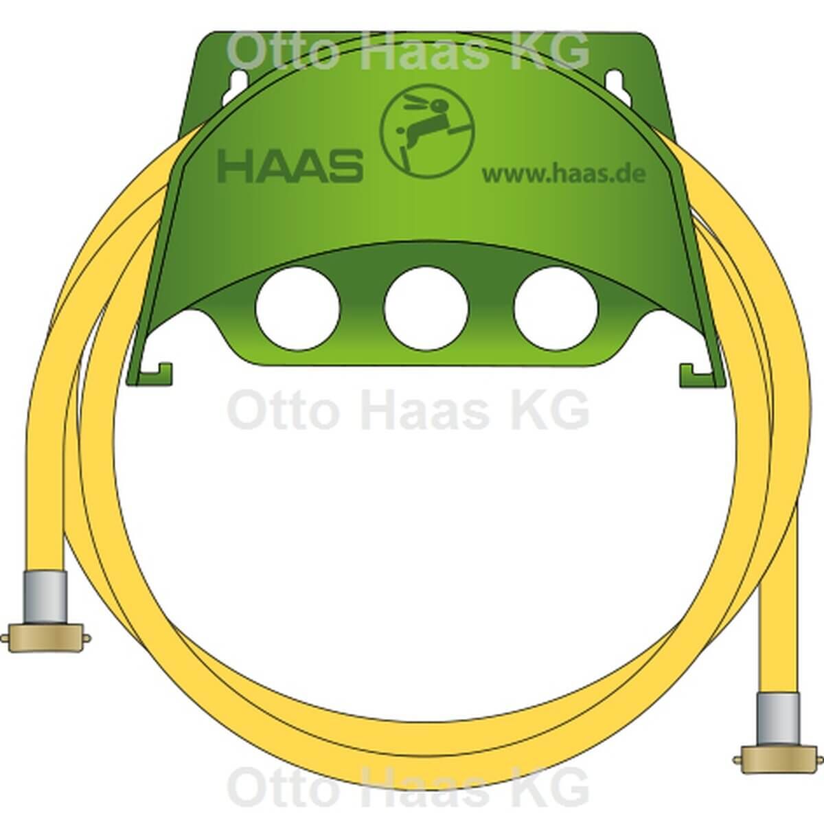 Haas Füllset OHA 5 m bis +40 °C gelb mit Wandschlauchhalter grün